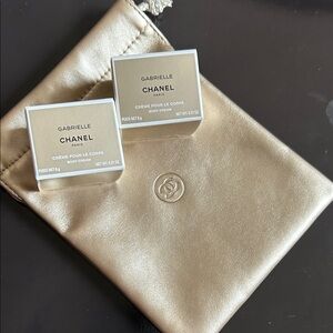 CHANEL  Two Gabrielle Body Cream with Elegant Gold Pouch